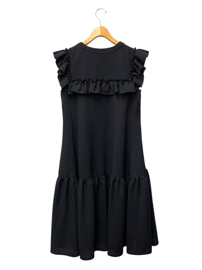 ルネ 5526020 ワンピース 36 ネイビー クルミボタン フリル IT9ZUUDLSZ3M
