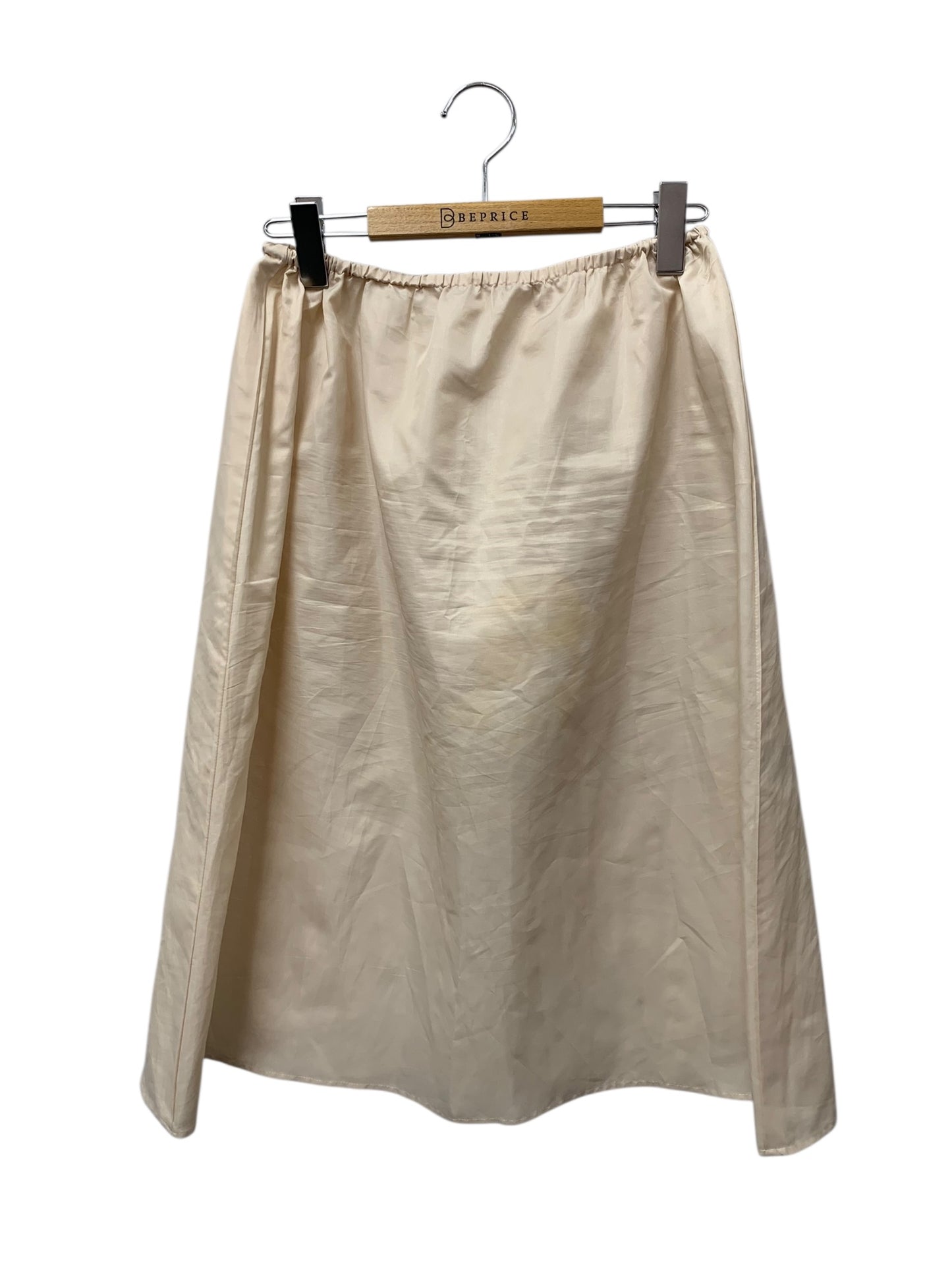 エムズグレイシー 117338 スカート 40 ベージュ フラワーモチーフ プリーツ ITQ809KOD6HG