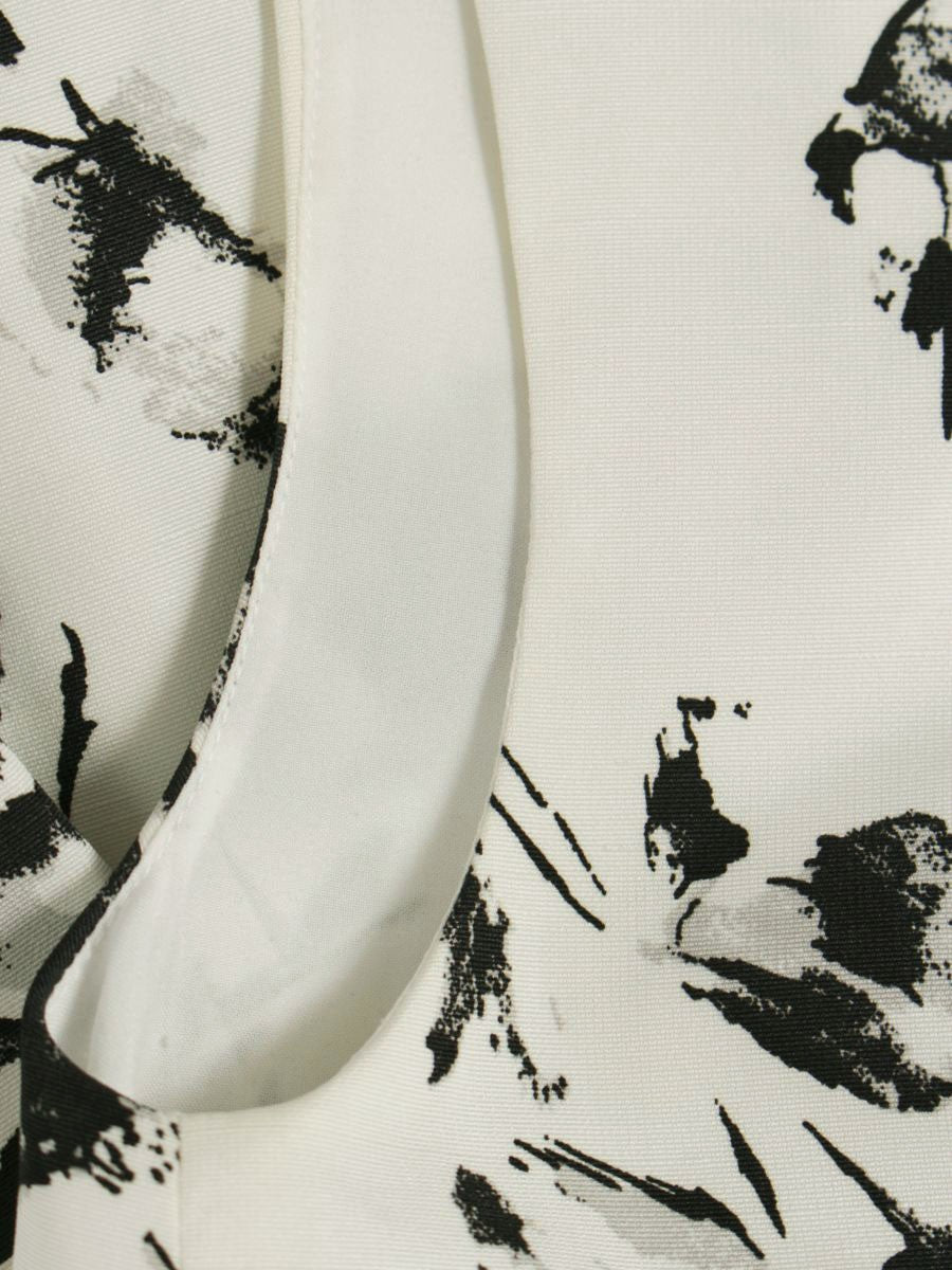 セルフォード CWF0202052 ワンピース 38 ホワイト Vネック フラワーモチーフ タックフレア ITMWYX5P6J1C 【SALE】