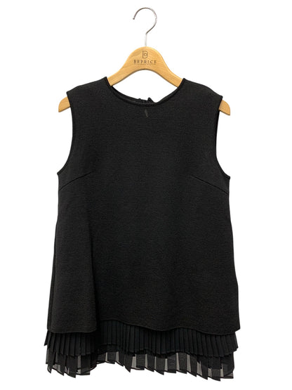 フォクシーブティック 37693 アンサンブル 38 ブラック 麻 プリーツ IT8MF7B8OXDG