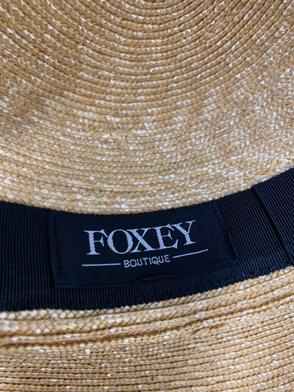 フォクシーブティック ストローハット ベージュ リボン ITTBXOI10QRK