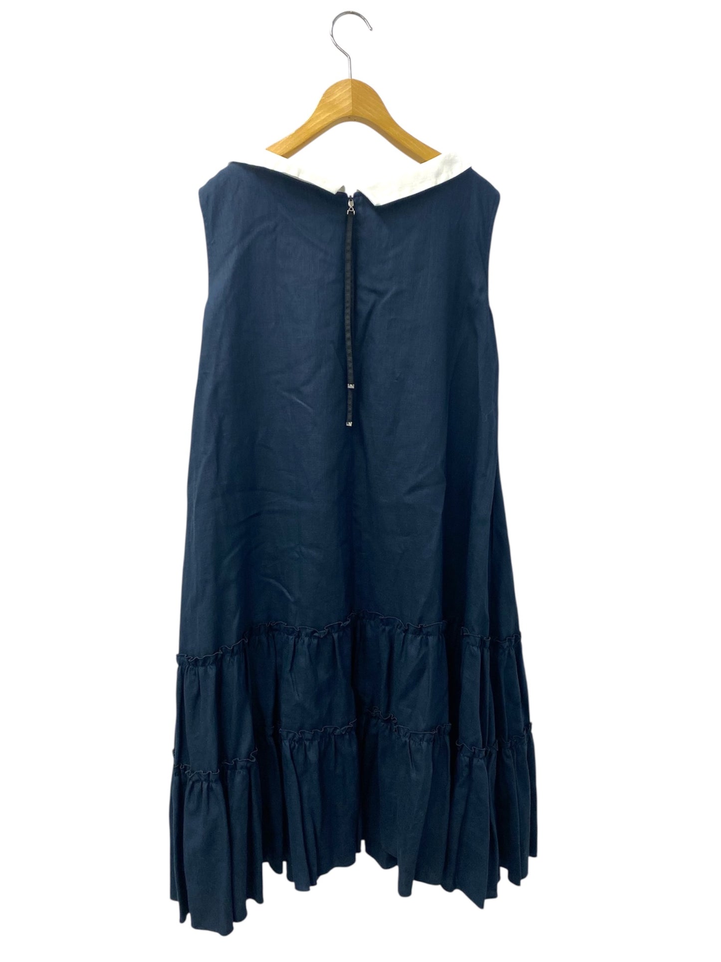 ルネ Washable Linen Tiered Dress 6026820 ワンピース 38 ネイビー 2way IT46HV0HCFO0