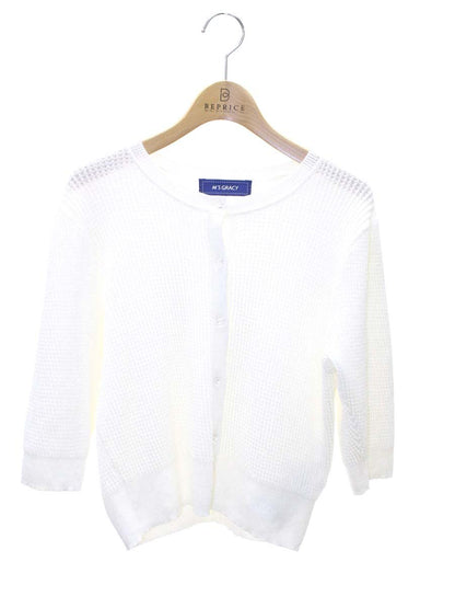 エムズグレイシー 418328 カーディガン 38 ホワイト ITRHX5V79JQA