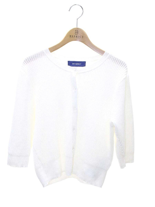 エムズグレイシー 418328 カーディガン 38 ホワイト ITRHX5V79JQA
