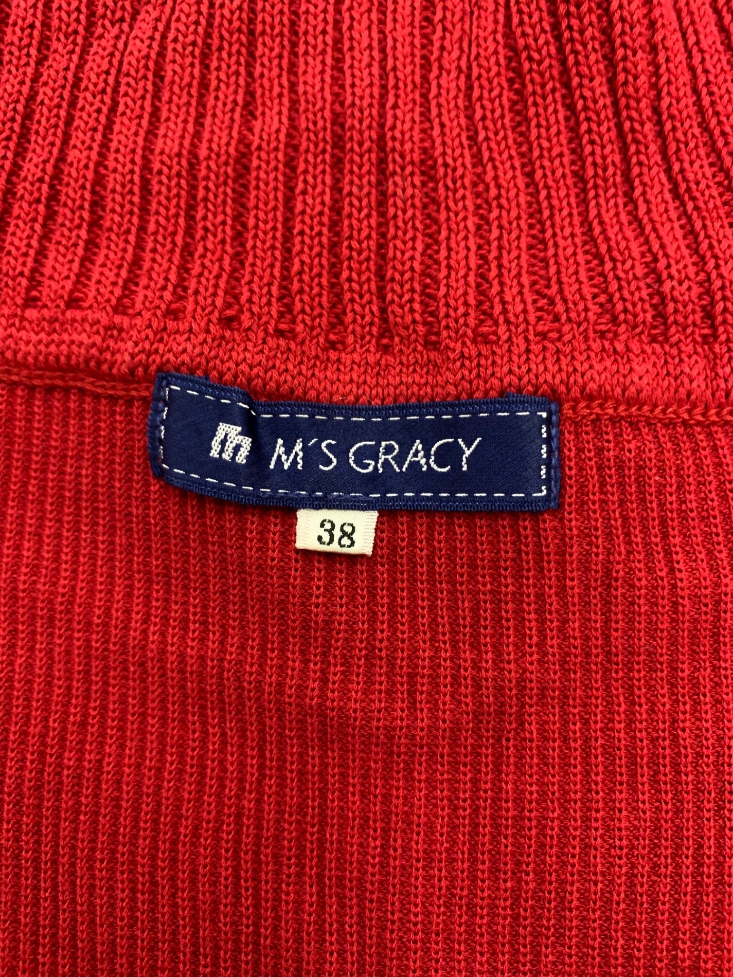 エムズグレイシー 328340 ニット セーター 38 レッド タートル リブ