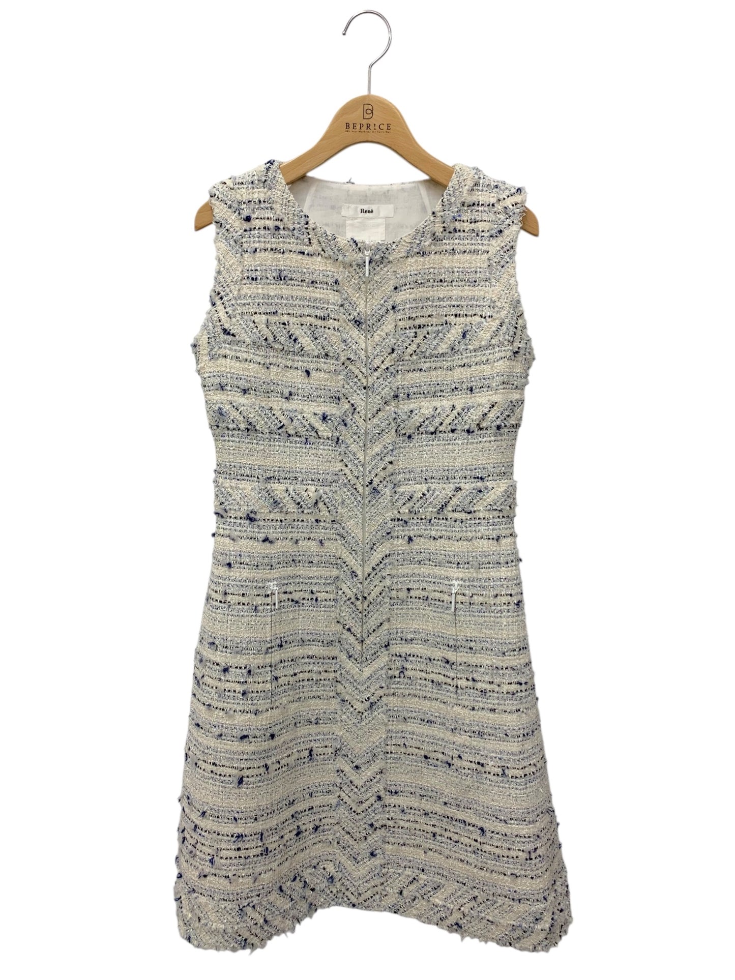 ルネ 6616220 ワンピース 34 ホワイト TISSUE ツイード IT8OKTYNB320