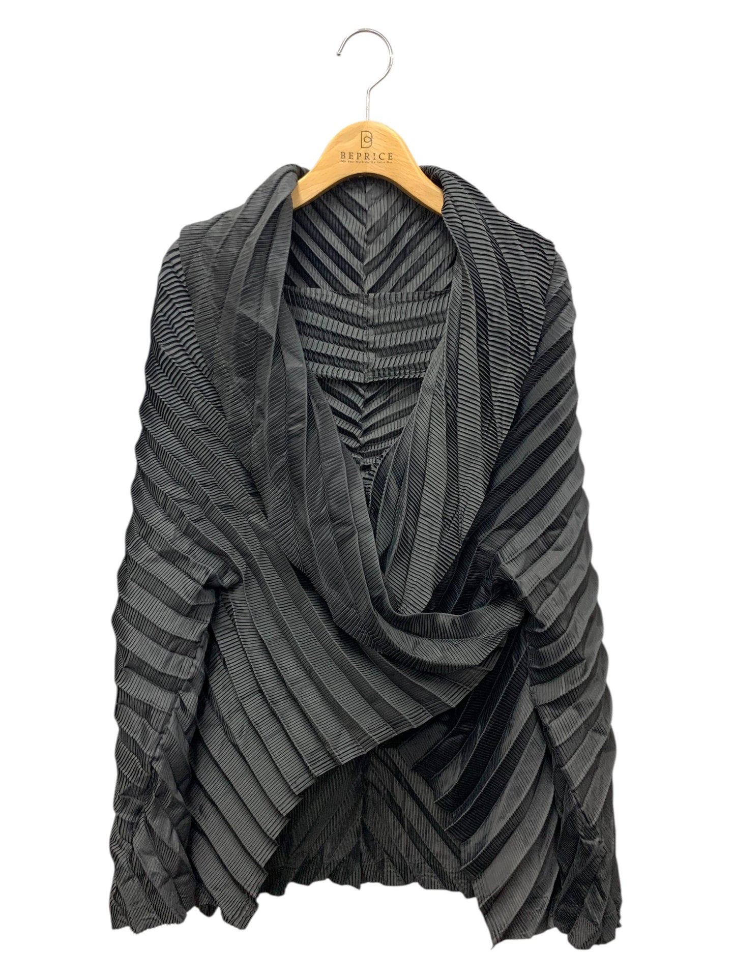 イッセイミヤケ IM23FD605 カーディガン 2 ブラック プリーツ ITCZKPTDCFZS