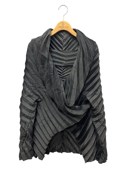 イッセイミヤケ IM23FD605 カーディガン 2 ブラック プリーツ ITCZKPTDCFZS