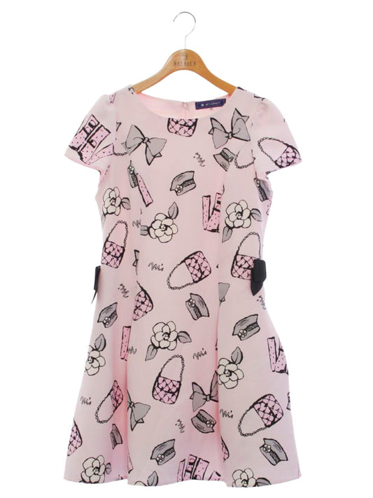 エムズグレイシー 521103 ワンピース 40 ピンク フラワー アイコンモチーフ IT6GFS1KISMU