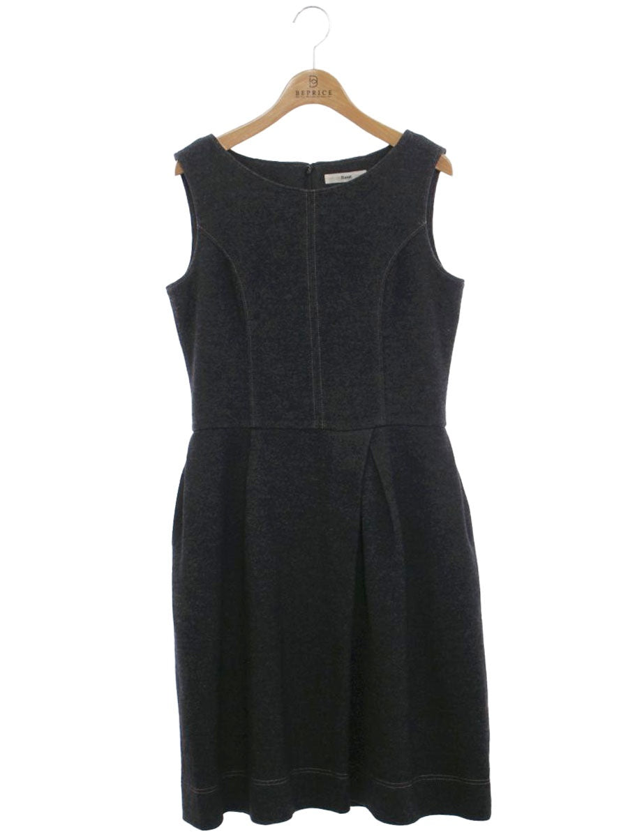 ルネ relax 6447050 ワンピース 36 チャコール ウール混 デニム調 ステッチ ITMGSYKYCH4I