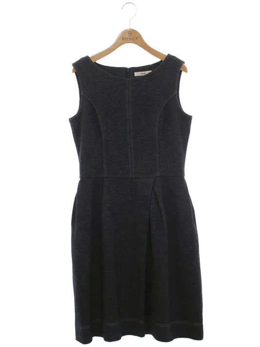 ルネ relax 6447050 ワンピース 36 チャコール ウール混 デニム調 ステッチ ITMGSYKYCH4I