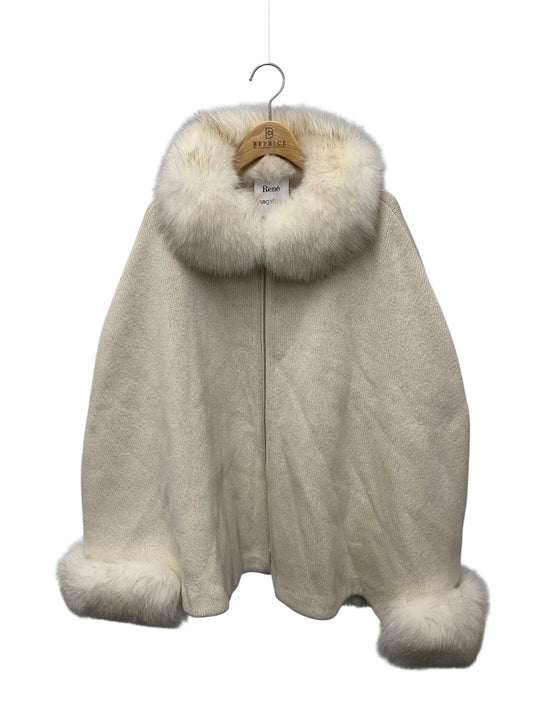 ルネ 6232050 ポンチョ F アイボリー カシミヤ混 フォックスファー ニット ケープ ITBNCIN7DBEO 【SALE】