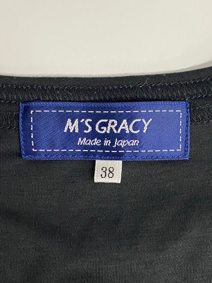 エムズグレイシー 815318 Tシャツ 38 ブラック チュールドレスモチーフ 女の子 ロゴ ITPN7Q60RBSK
