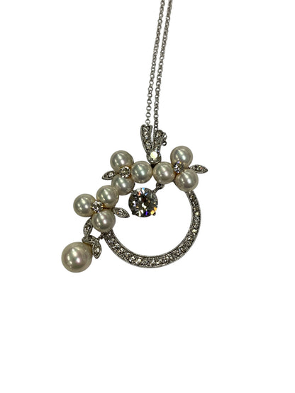 フォクシーブティック Pearl Champagne 39054 ネックレス シルバー パール ラインストーン ITGLMDQ8RG4U