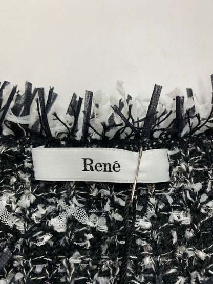 ルネ 6512040 ニットワンピース 36 ブラック ツイード IT384LAY1534