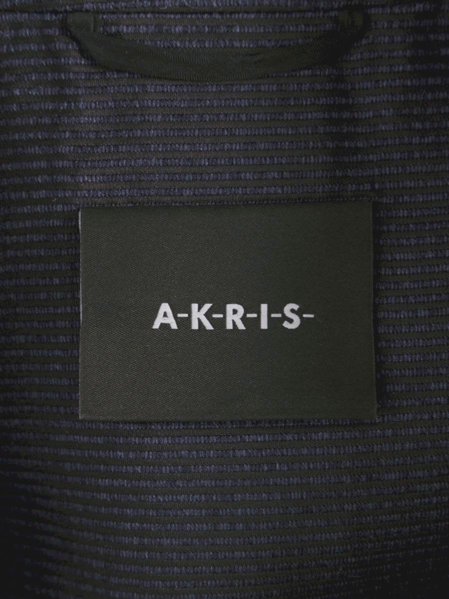 アクリス AJ-110 ワンピースコート ネイビー シルク ボーダー ITRYWJ5NRFG0 【SALE】