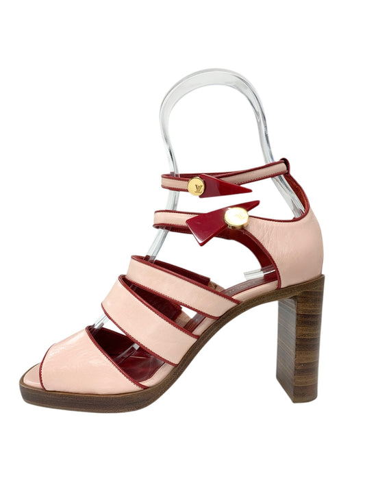 ルイヴィトン サンダル 36 1/2 ピンク カーフレザー IT34ZRP5IIXQ