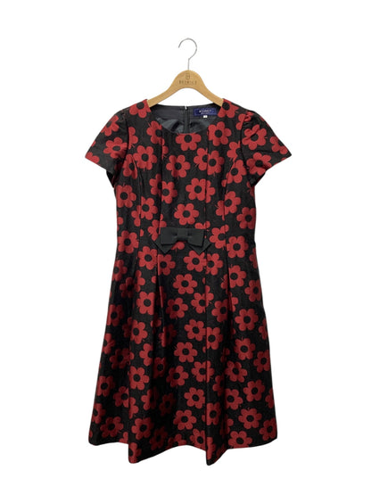 エムズグレイシー 331605 ワンピース 44 ブラック フラワーモチーフ ウール混 IT8ANP8KDTLY