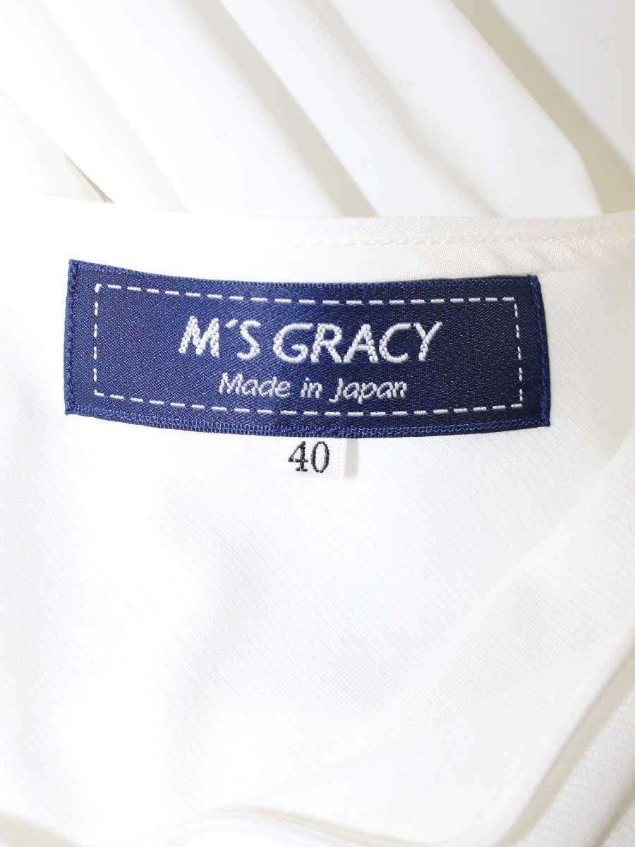 エムズグレイシー Bi-Color Cut sew Blouse 915111 シャツ ブラウス 40 ホワイト IT2ESJ960CN4