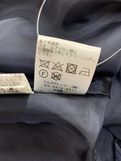 エムズグレイシー 811130 ワンピース 38 ネイビー ラメチェック ベルト付き IT2YR1KAAALR