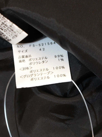 エムズグレイシー 521564 ワンピース 42 ブラック チェック 花 リボン IT2YKPSEB134