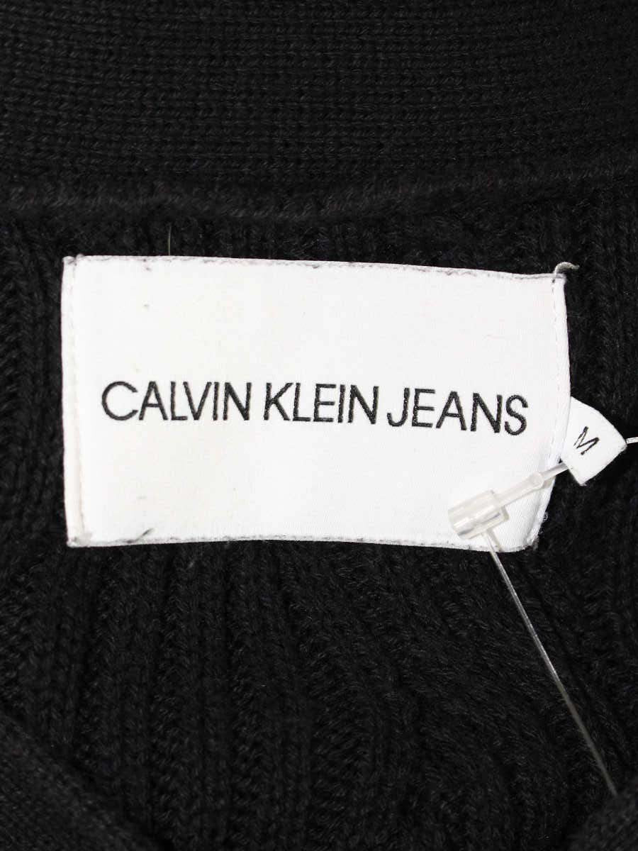 カルバンクラインジーンズ J213507 カーディガン M ブラック ケーブルニット IT0WES9YY7B4