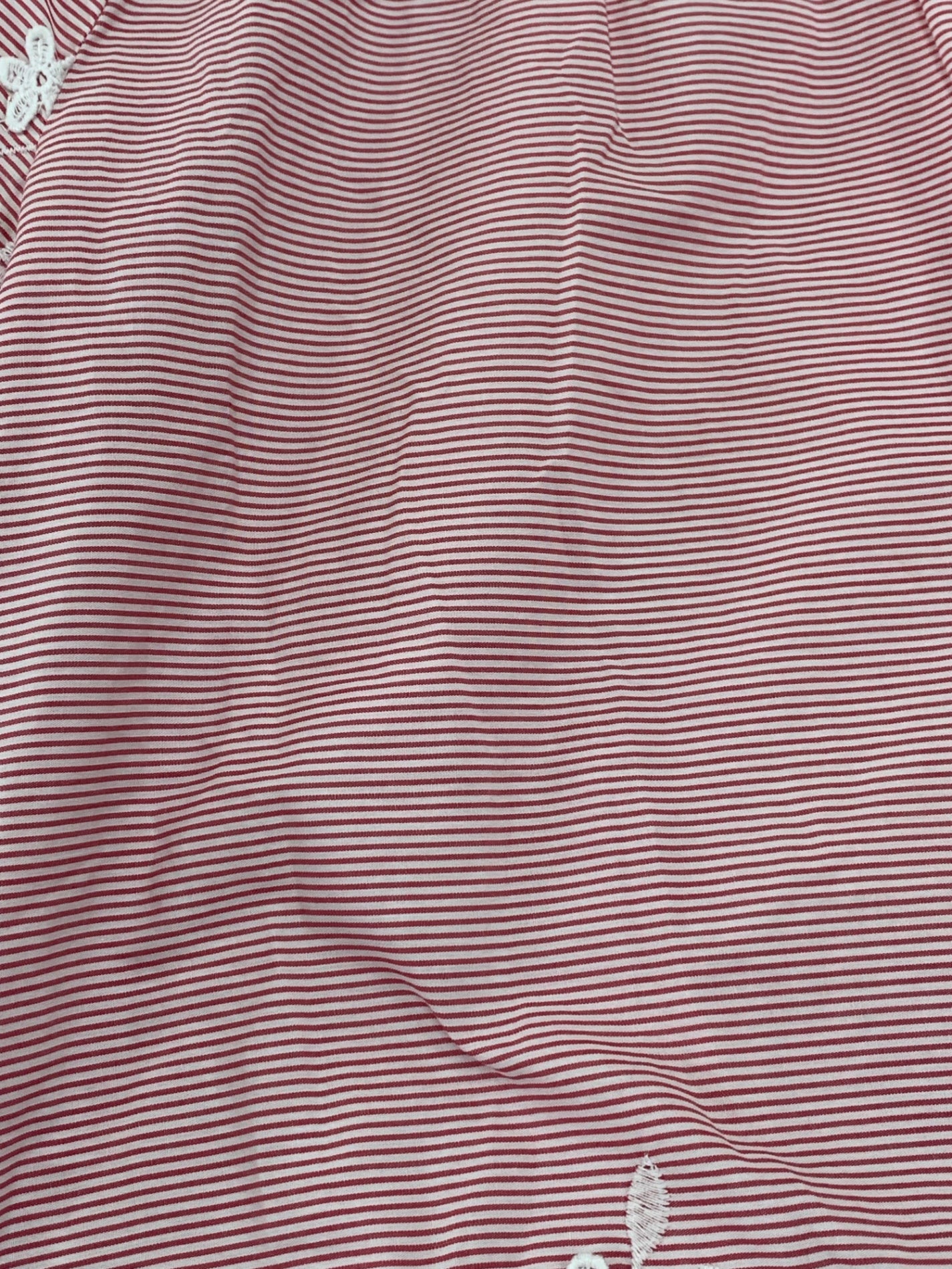 ギャラリービスコンティ 1220819 シャツ 2 レッド/ホワイト 半袖 ストライプ  花柄刺繍 ITEN266KFSC6