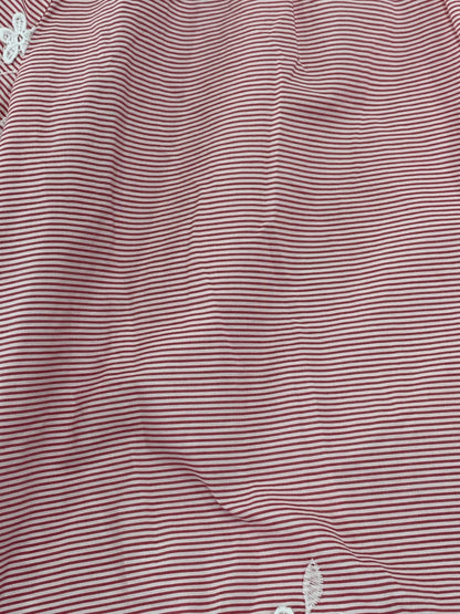 ギャラリービスコンティ 1220819 シャツ 2 レッド/ホワイト 半袖 ストライプ  花柄刺繍 ITEN266KFSC6