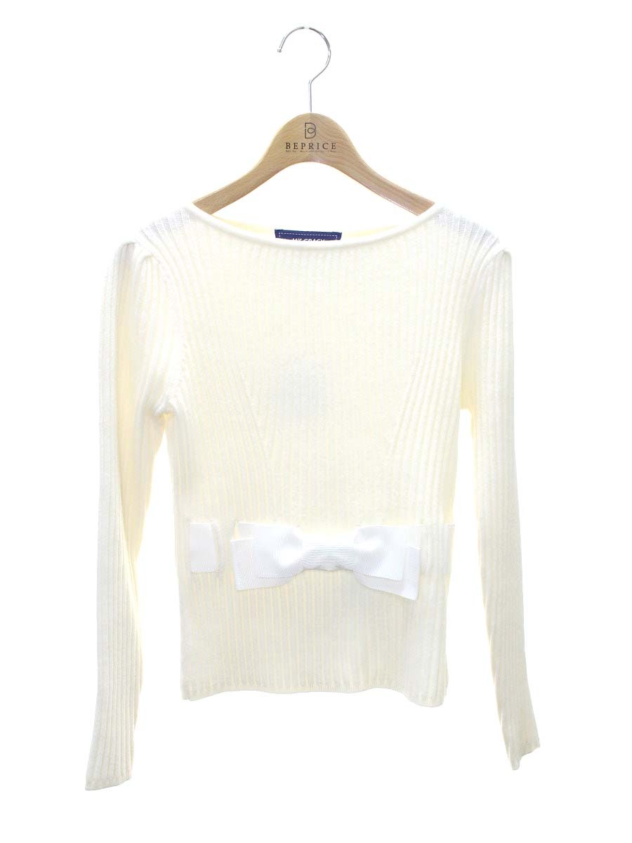 エムズグレイシー 818548 ニット セーター 38 アイボリー リブ リボン IT6R55PDJ65S