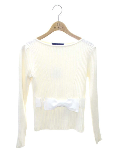 エムズグレイシー 818548 ニット セーター 38 アイボリー リブ リボン IT6R55PDJ65S