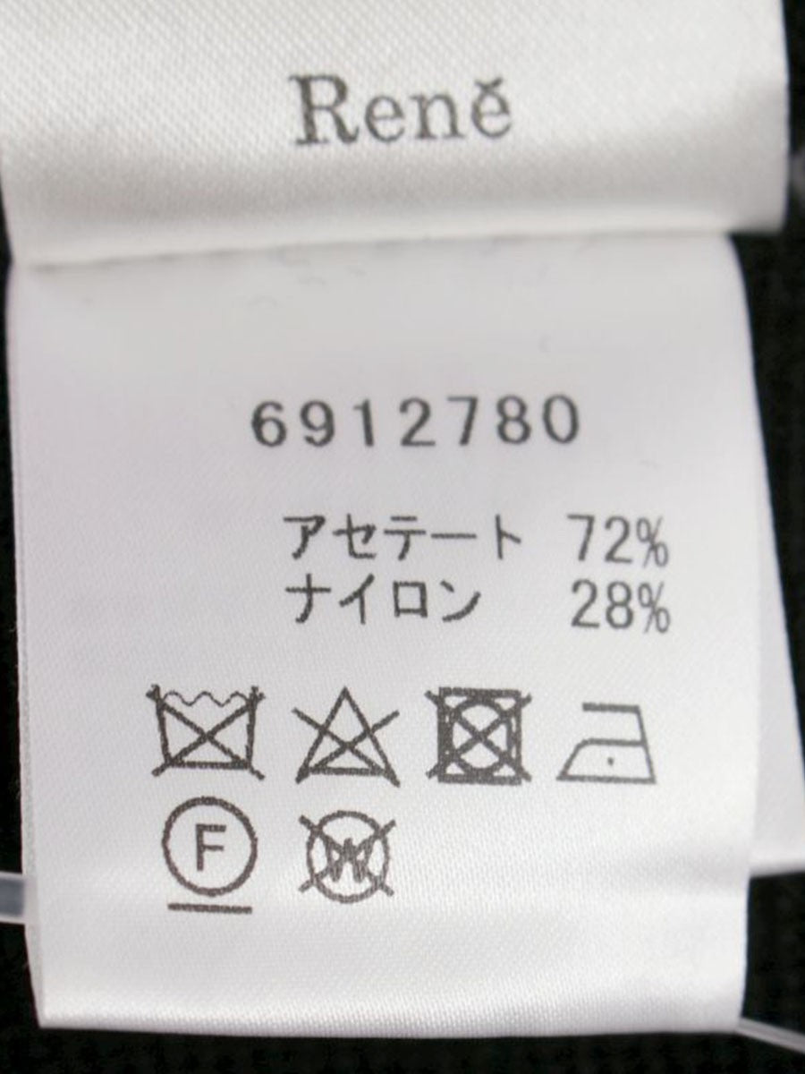 ルネ 6912780 ワンピース 36 ブラック ニット ロールカラー IT18RPPQXJFW