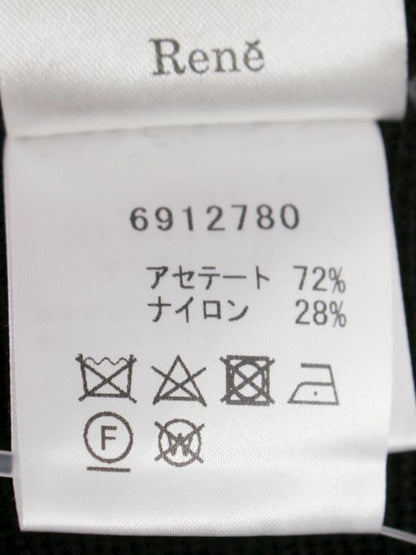 ルネ 6912780 ワンピース 36 ブラック ニット ロールカラー IT18RPPQXJFW