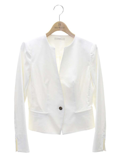 エポカ M5E26-542-01 ノーカラージャケット 38 ホワイト リネン混 IT70L1GSL7R4