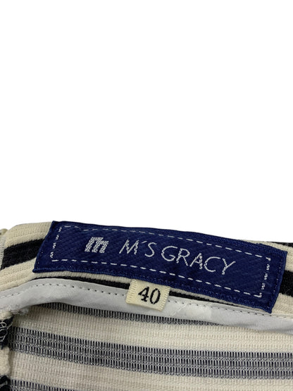 エムズグレイシー 521409 ワンピース 38 ブラック 切替 ボーダー ITEWD7KDRJ5C