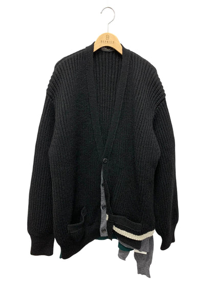 カラー ボリュームウール両畦 22WGM-N07304 ドッキングカーディガン 1 ブラック 22aw IT1LLVVPILXC 【SALE】