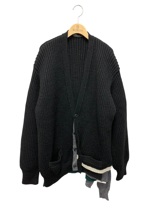 カラー ボリュームウール両畦 22WGM-N07304 ドッキングカーディガン 1 ブラック 22aw IT1LLVVPILXC 【SALE】