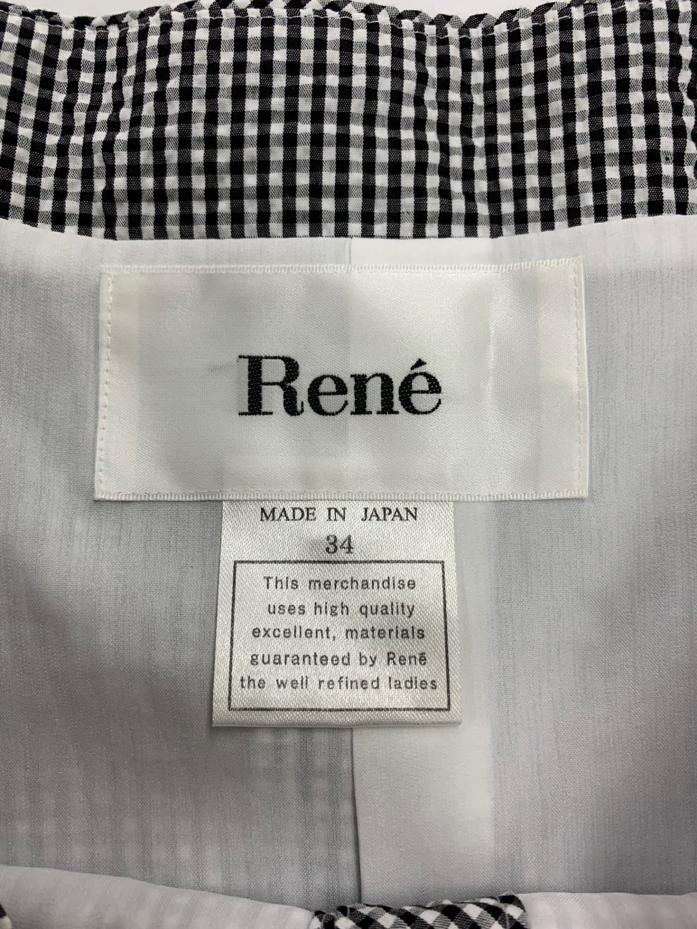 ルネ 6026200 ワンピース 38 ブラック ギンガムチェック てんとう虫ボタン ITD8M83OUXP4 【SALE】