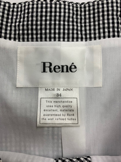 ルネ 6026200 ワンピース 38 ブラック ギンガムチェック てんとう虫ボタン ITD8M83OUXP4 【SALE】