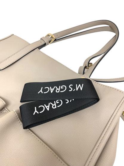 エムズグレイシー 294113 トートバッグ グレージュ リボン付き スクエアバッグ IT66QGSJYGF0