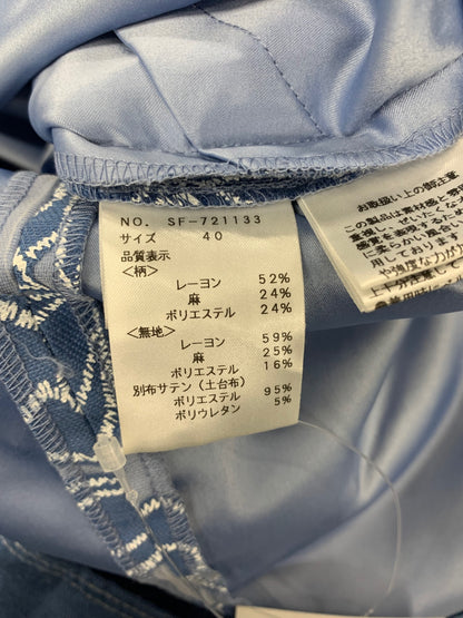 エムズグレイシー 721133 ワンピース 40 ブルー リボン デニム風 IT98C6LSGUL3