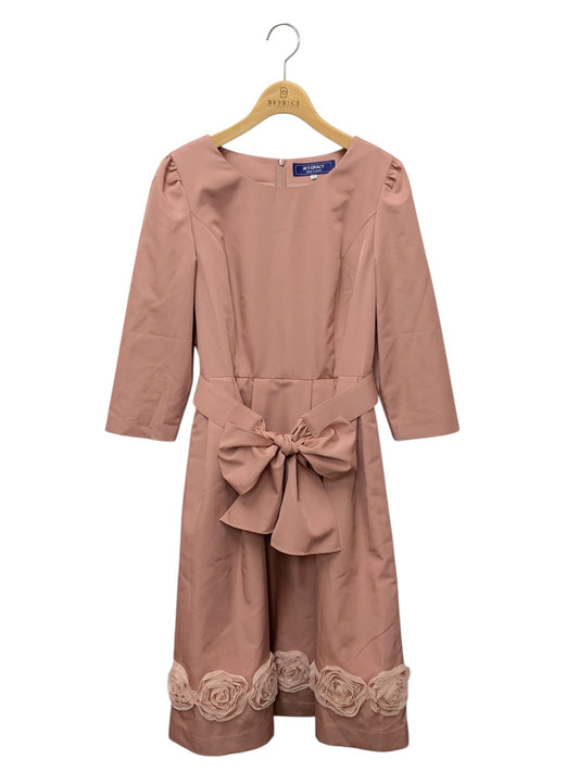 エムズグレイシー 411503  ワンピース 42 ピンク クルーネック バラ チュール ITYHB83ZB7O2