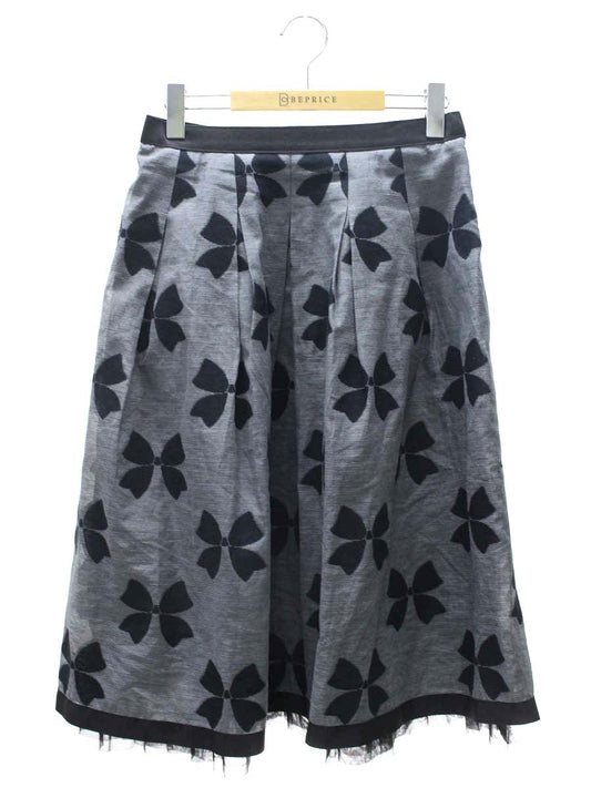 エムズグレイシー Ribbon Jacquard 017301 スカート 40 グレー ITYMZTJ6KSZS