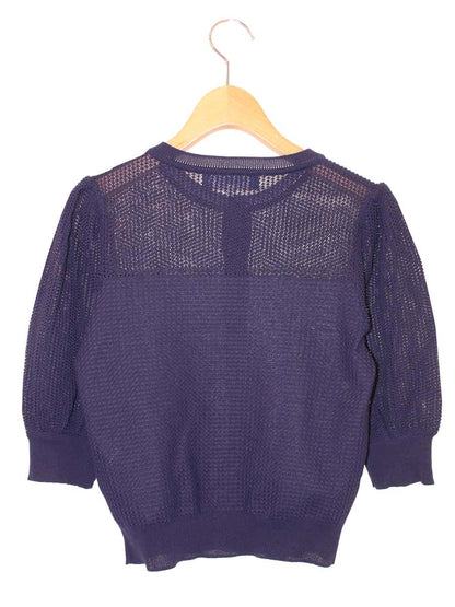 エムズグレイシー Mesh Cardigan 918345 カーディガン 38 ネイビー メッシュ ITKZH93451IW