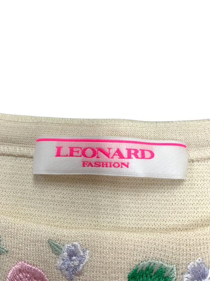 レオナールファッション 0337064 ニット セーター 4 アイボリー 刺繍 フラワーモチーフ ITB97PFI2SRK