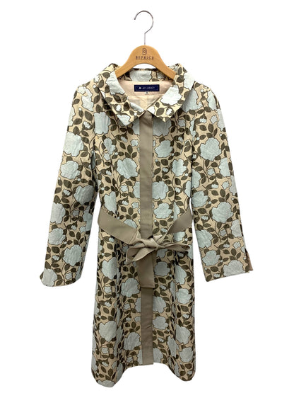 エムズグレイシー 529109 コート 38 ブルー フラワーモチーフ ITKJDXHDJ9AO