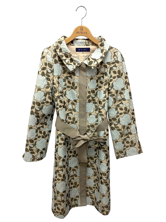 エムズグレイシー 529109 コート 38 ブルー フラワーモチーフ ITKJDXHDJ9AO