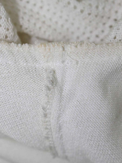 ルネ  basic 5722070 カーディガン 38 ホワイト メッシュスリーブ カメリアボタン IT6BZ08NMKVE