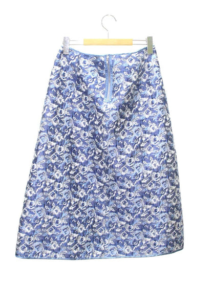 アマカ フラワージャガードスカート V5S14403 40 ブルー IT50S2OIK2QS