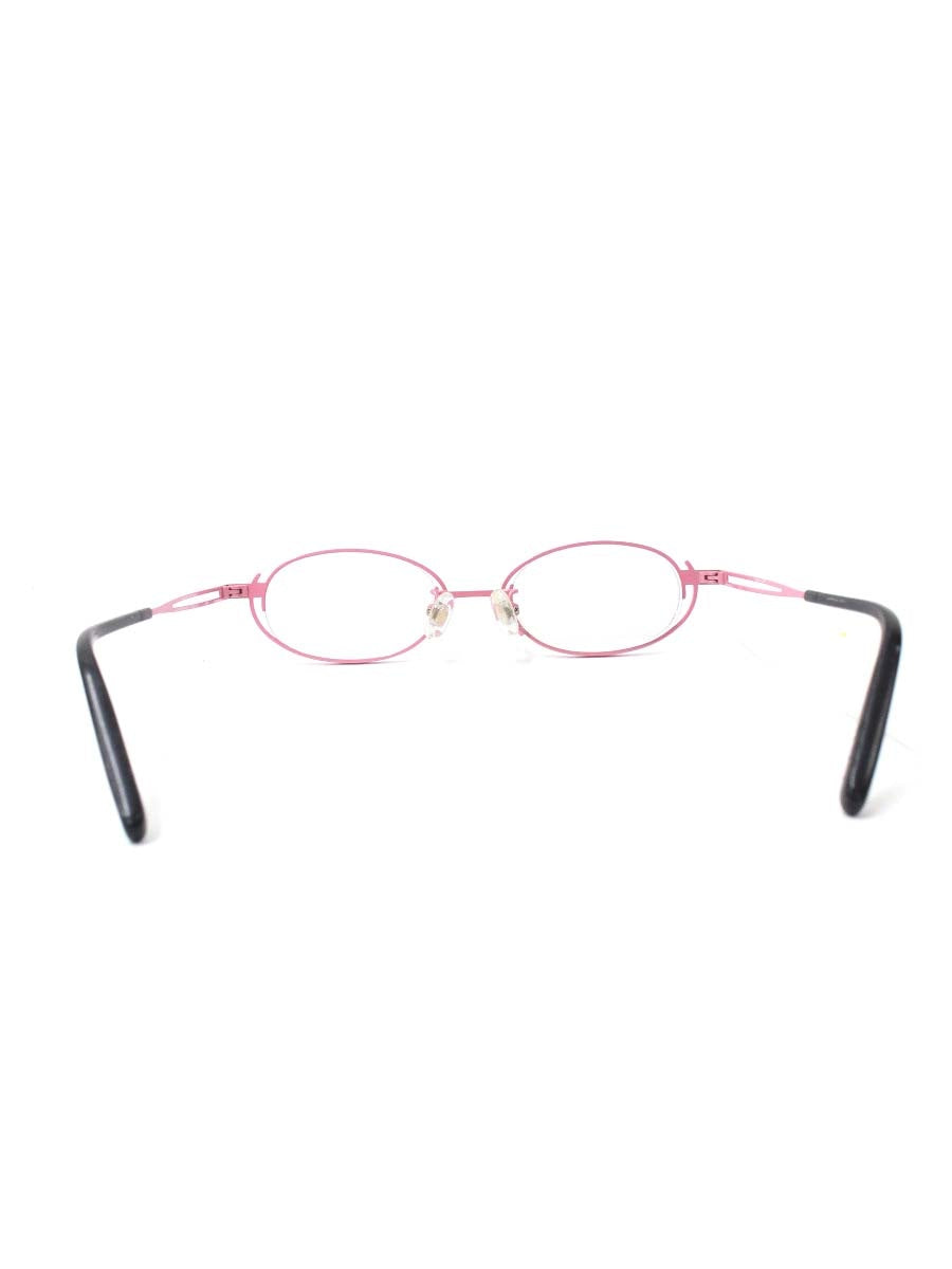 タカノリユゲ YUGE COLLECTION TY-36 メガネ ピンク/ブラック メタルフレーム フルリム オーバル ITDF9Q9EL6TH