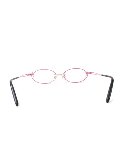 タカノリユゲ YUGE COLLECTION TY-36 メガネ ピンク/ブラック メタルフレーム フルリム オーバル ITDF9Q9EL6TH